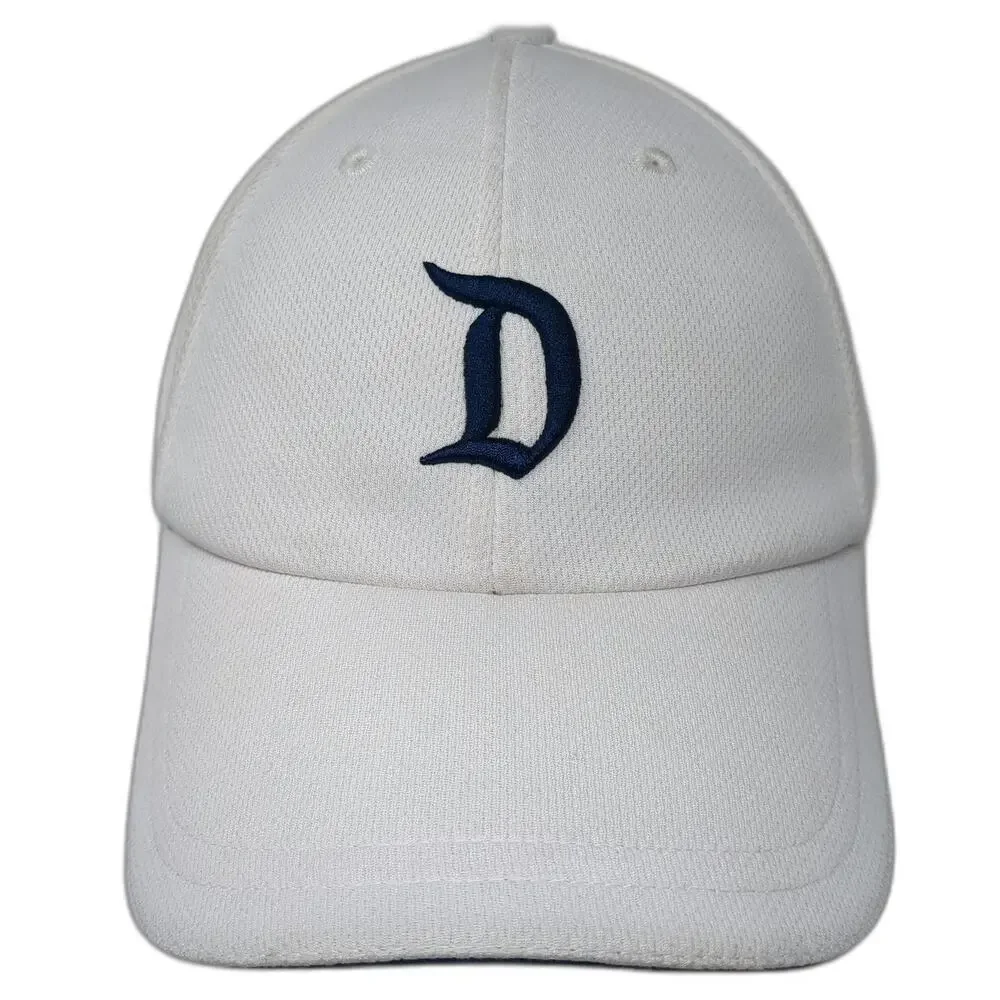 Disney Parks Baseball Cap White One Size Embroidered D Logo Strapback Hat Blue